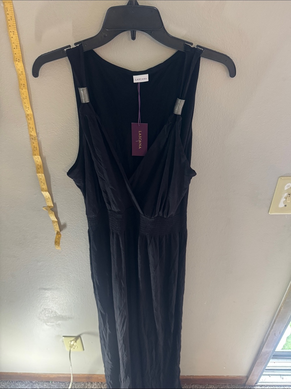 Lascana Black Sleeveless Maxi Dress with Smocked Waist
